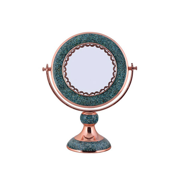 Small Round Turquoise Mirror